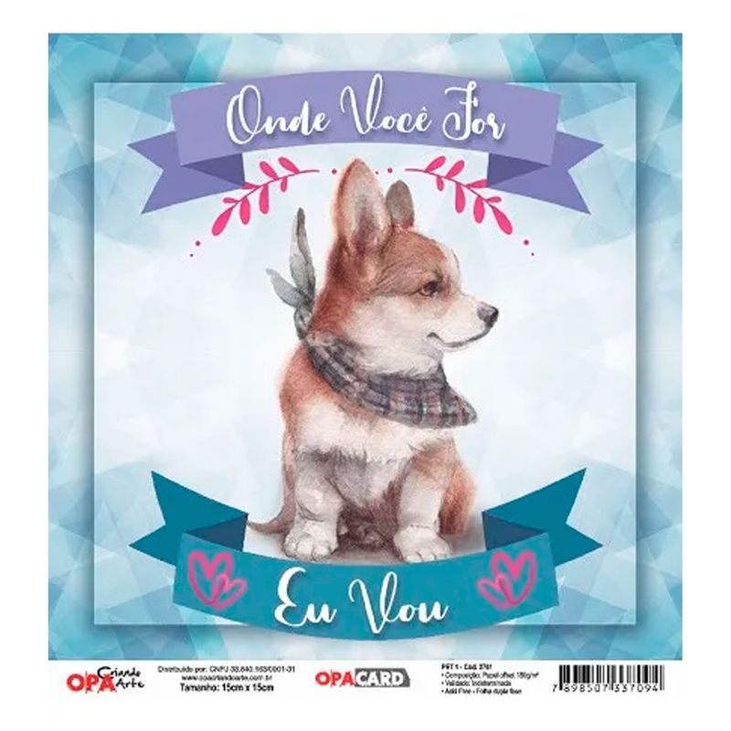 Papel Scrapbook Opacard Pet 1 15x15 2761 Opa