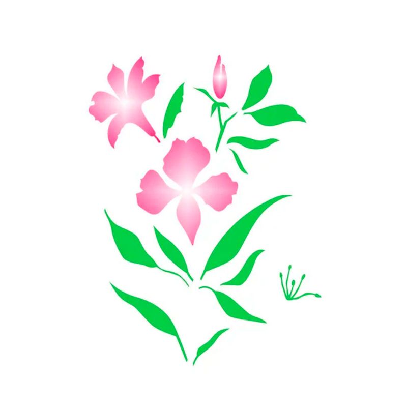 Stencil Simples Flor Astromélia Opa2275 20x25