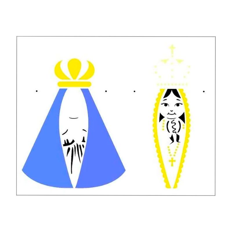 Stencil Simples Nossa Senhora Aparecida Opa2192 20x25