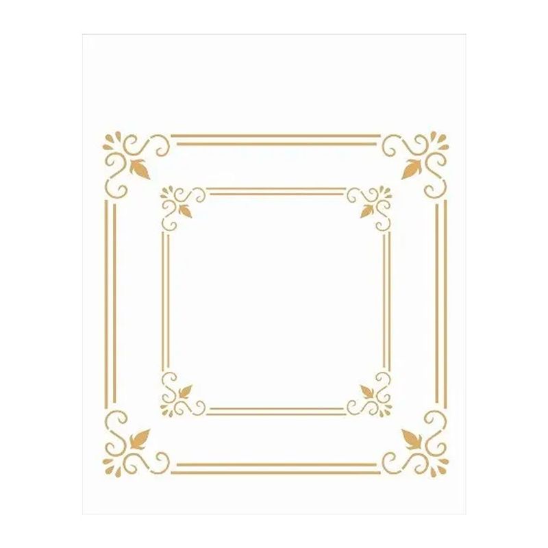 Stencil Simples Moldura Quadrada Dupla Opa2465 20x25
