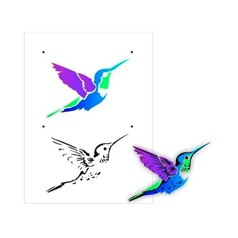 Stencil Simples Beija-flor Opa2165 15x20