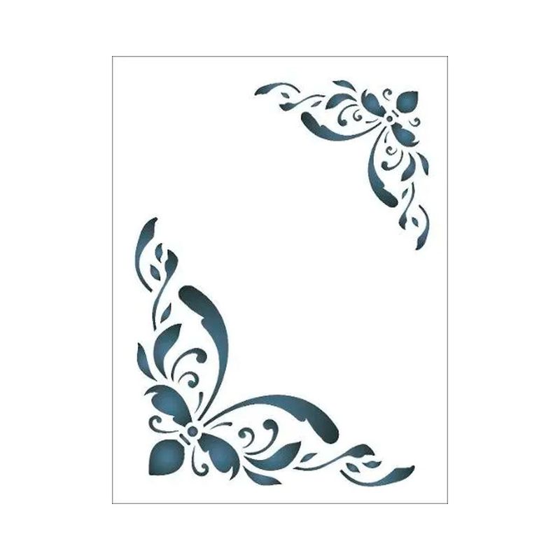 Stencil Simples Cantoneira Imperial Opa232 15x20
