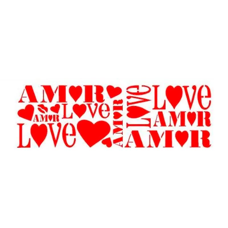 Stencil Simples Amor 483 10x30 Opa