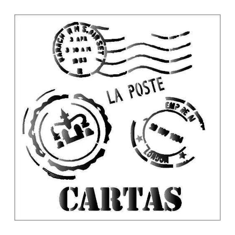 Stencil Simples Cartas Opa1135 14x14
