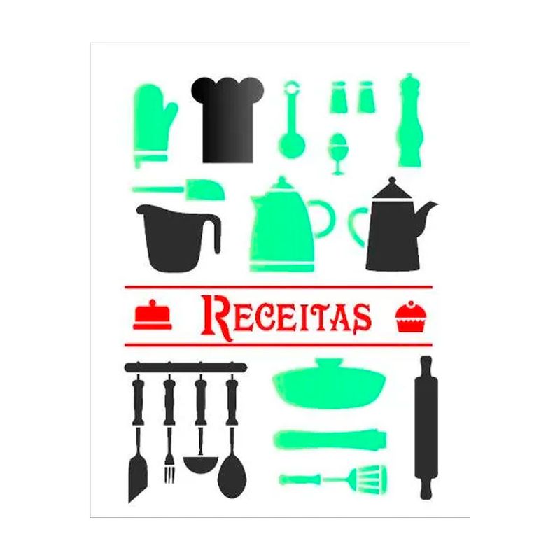 Stencil Simples Estampas Receita Opa1439 20x25