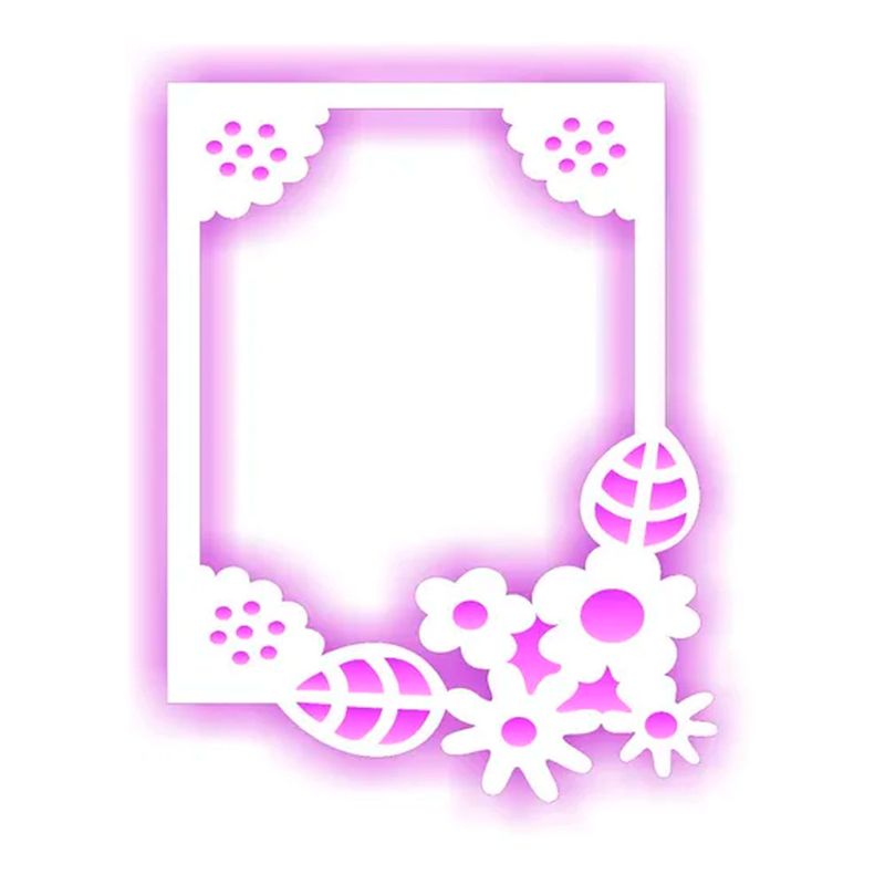 Stencil Simples Negativo Moldura Flor Opa2072 20x25