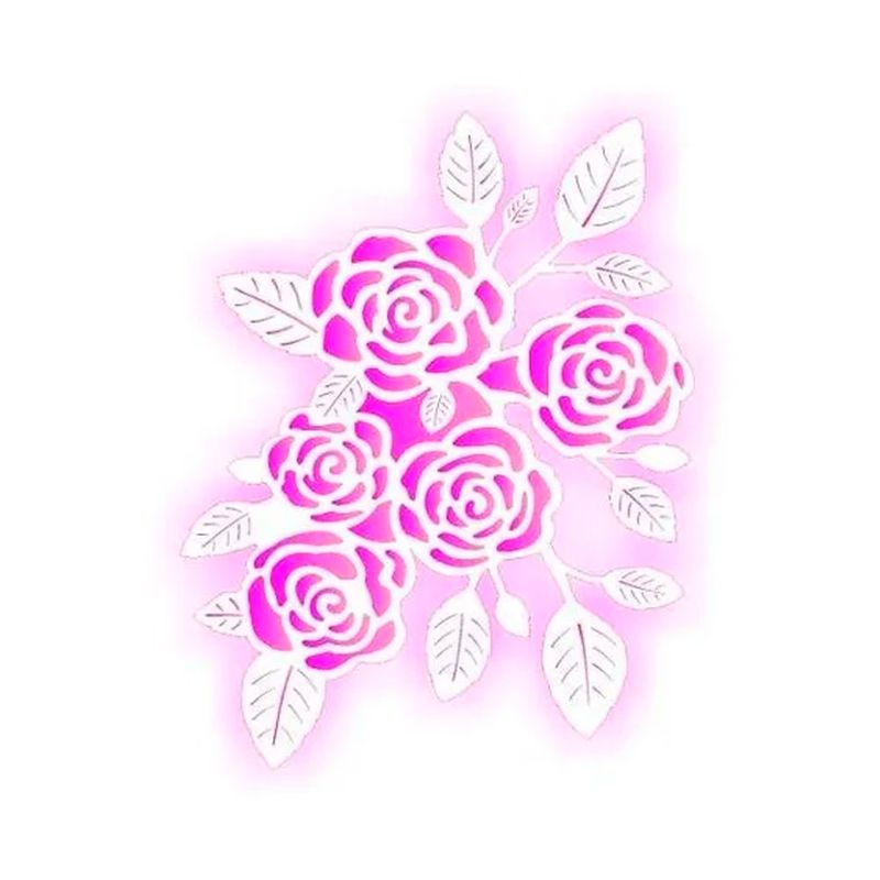Stencil Simples Negativo Rosas Opa2073 20x25