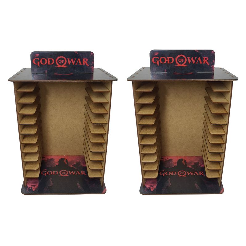 Kit 2 Porta 11 Jogos Físico Gamer God Of War 22x16,3x29,4 Mdf Madeira Adesivada