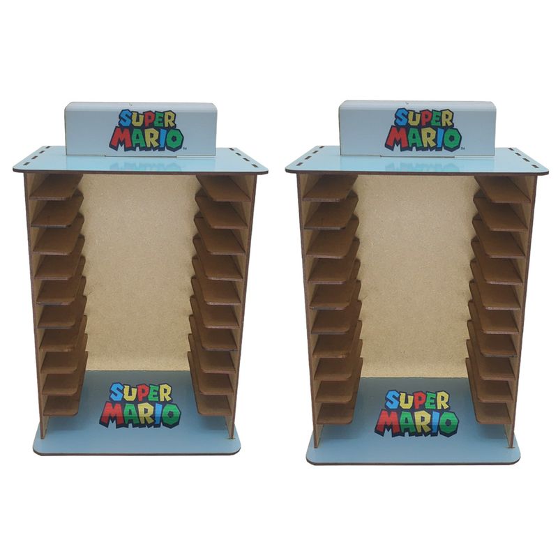 Kit 2 Porta 11 Jogos Físico Super M 22x16,3x29,4 Mdf Madeira Adesivada