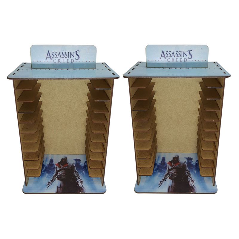 Kit 2 Porta 11 Jogos Físico Ac 22x16,3x29,4 Mdf Madeira Adesivada