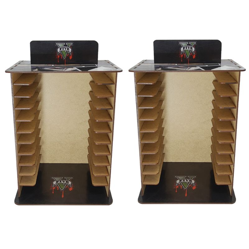 Kit 2 Porta 11 Jogos Físico Gta 22x16,3x29,4 Mdf Madeira Adesivada