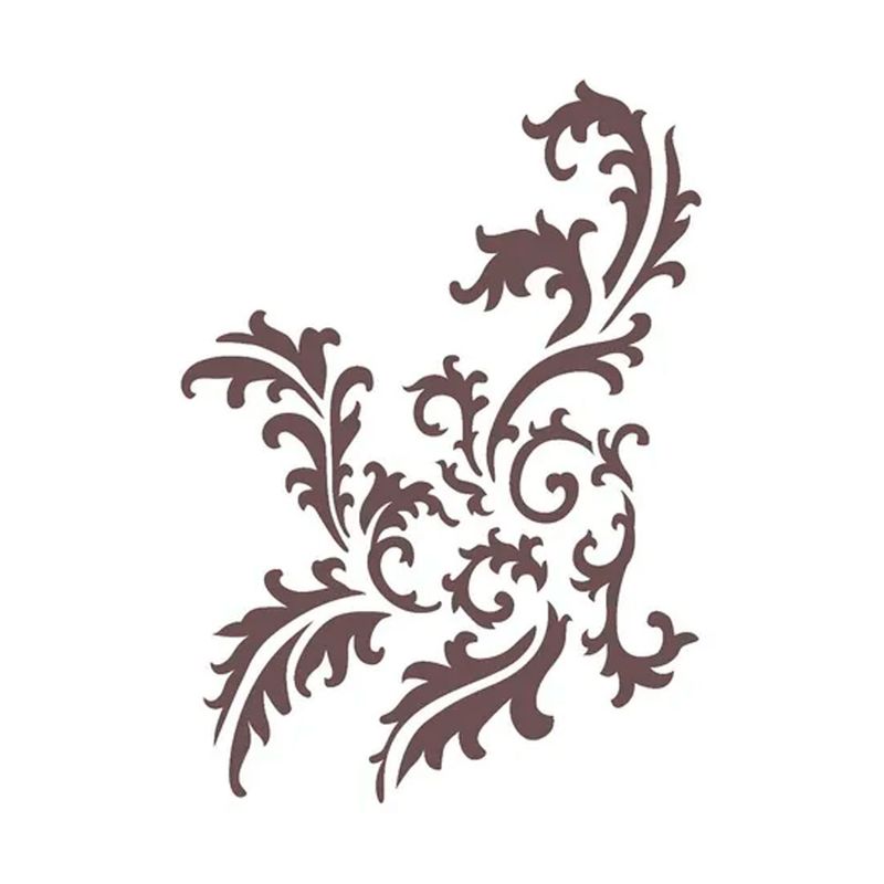 Stencil Simples Arabesco Folhas Opa2259 20x25