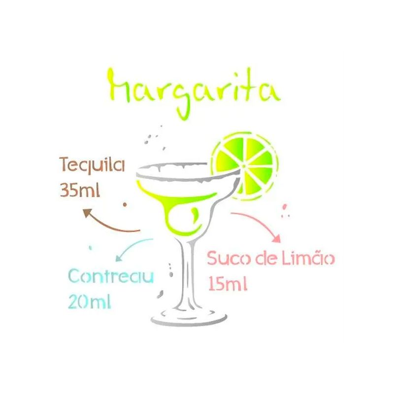 Stencil Simples Drink Margarita Opa2196 30,5x30,5