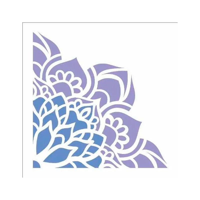 Stencil Simples Cantoneira Flor de Lótus Opa2431 14x14
