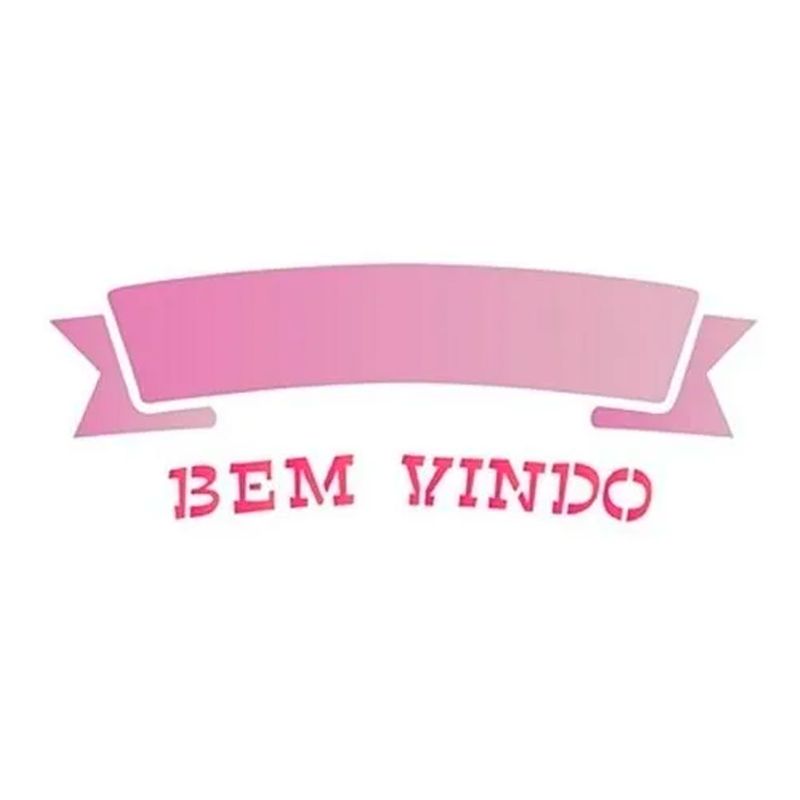 Stencil Simples Palavras Bem-Vindo 1462 10x30 Opa