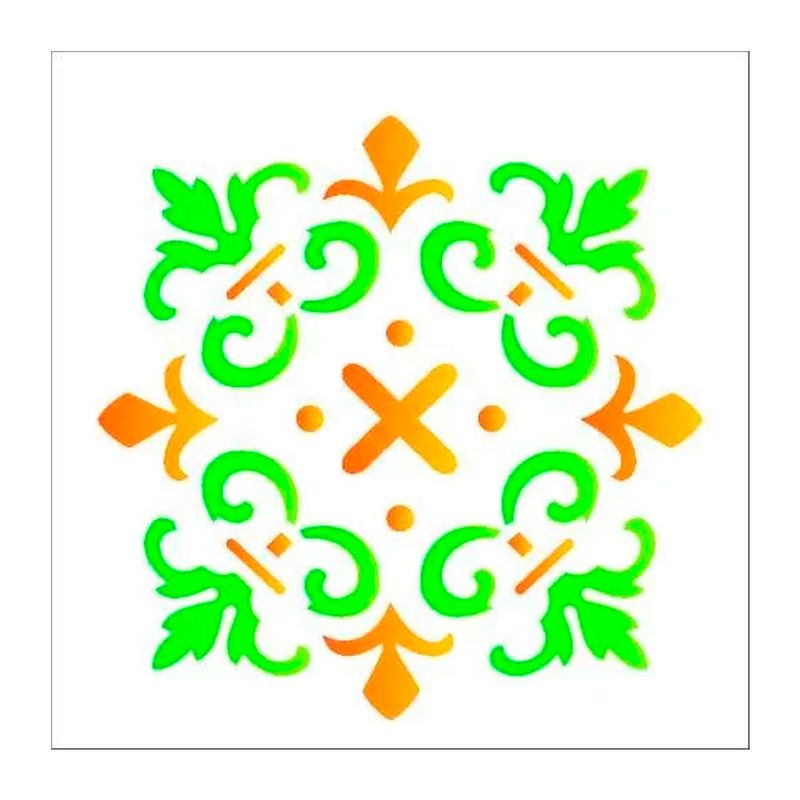 Stencil Simples Ladrilho Cruzeta Opa1363 14x14