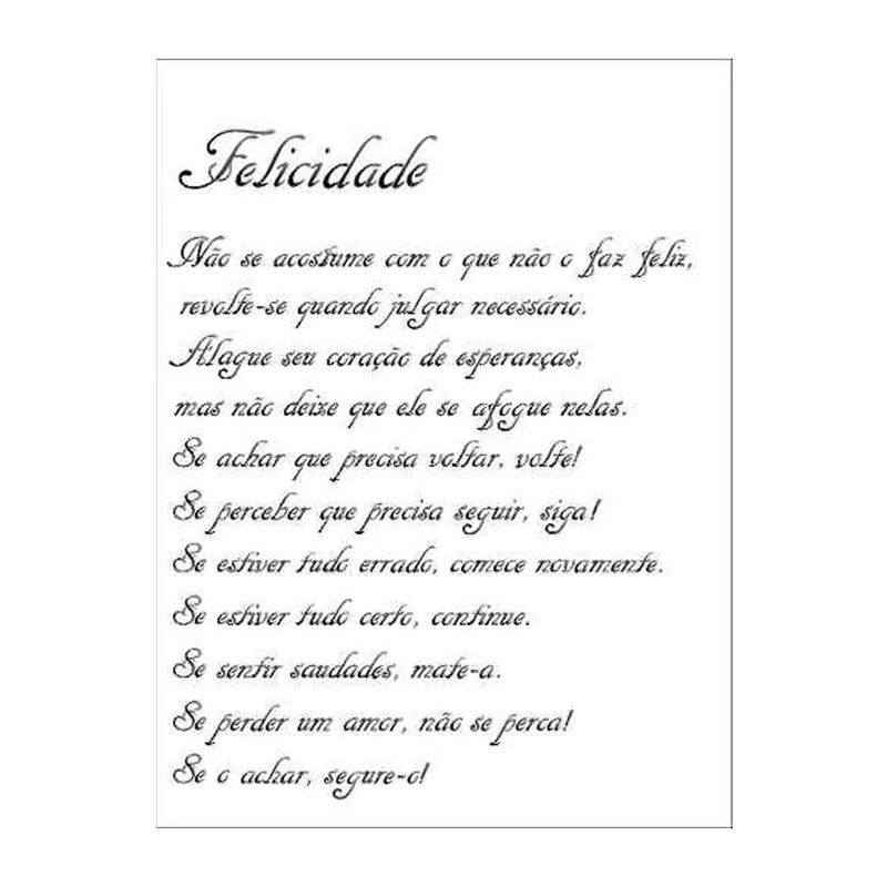 Stencil Simples Poema Felicidade Opa1150 15x20