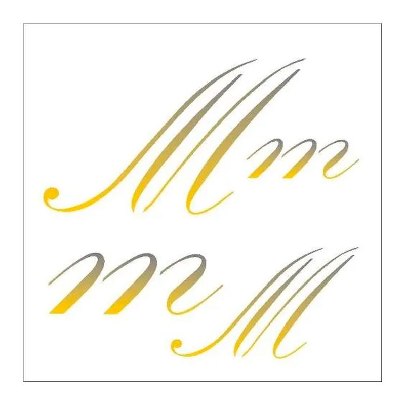Stencil Simples Manuscrito M Opa1808 14x14