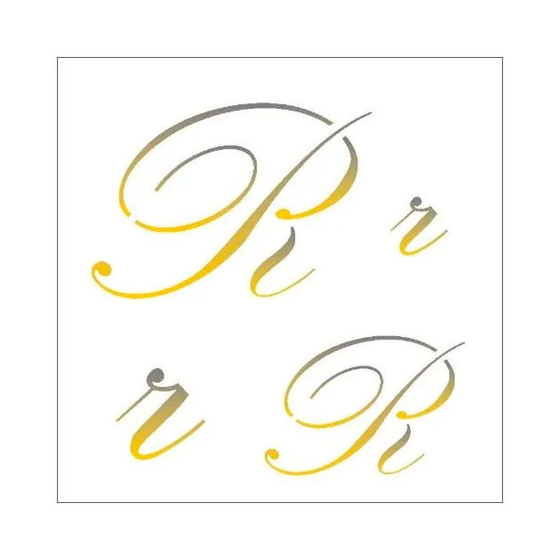 Stencil Simples Manuscrito R Opa1813 14x14
