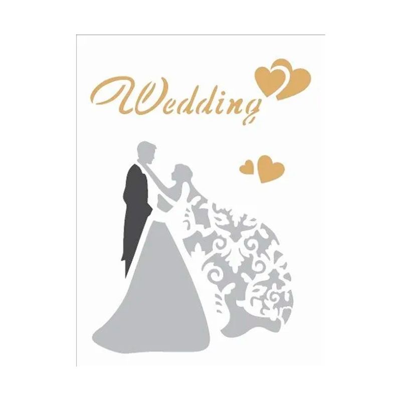 Stencil Simples Casamento Wedding Opa2344 15x20