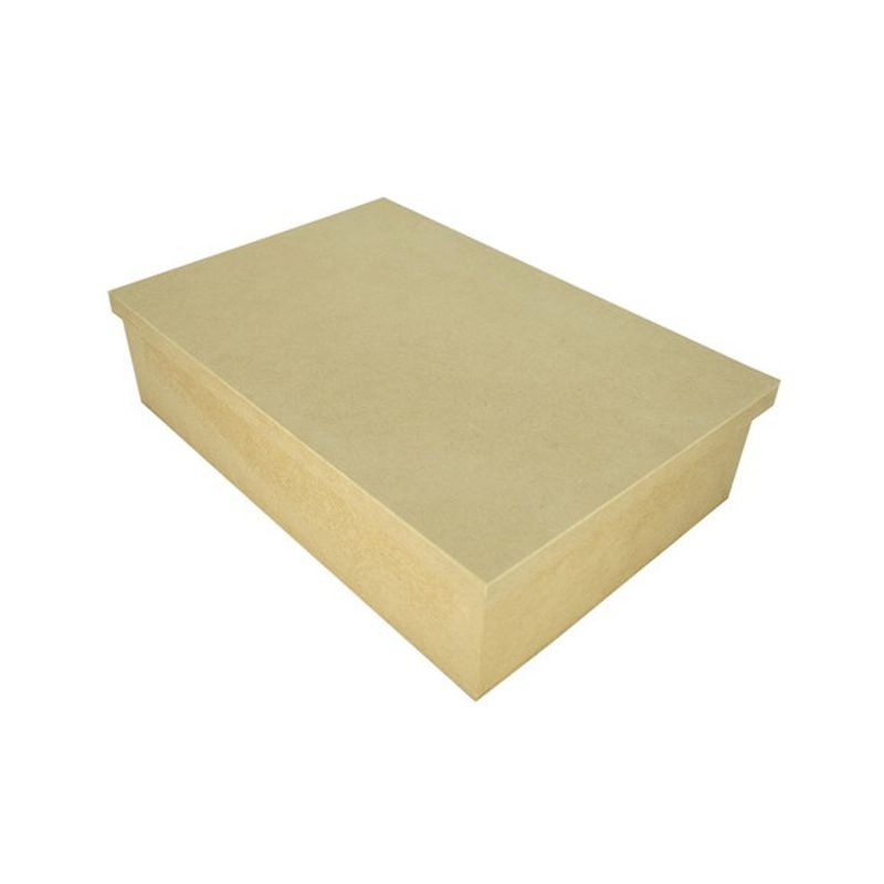 Caixa Retangular Tampa de Sapato 34x23x8,5 Mdf Madeira