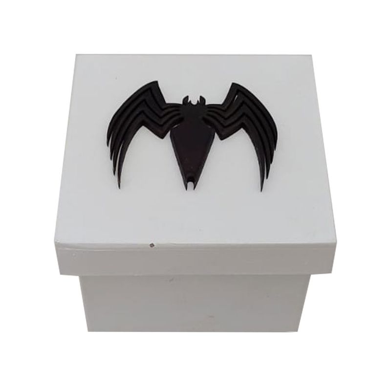 Caixa Tampa Sapato com Aplique Vn 8x8x6 Mdf Madeira Branca BRANCO
