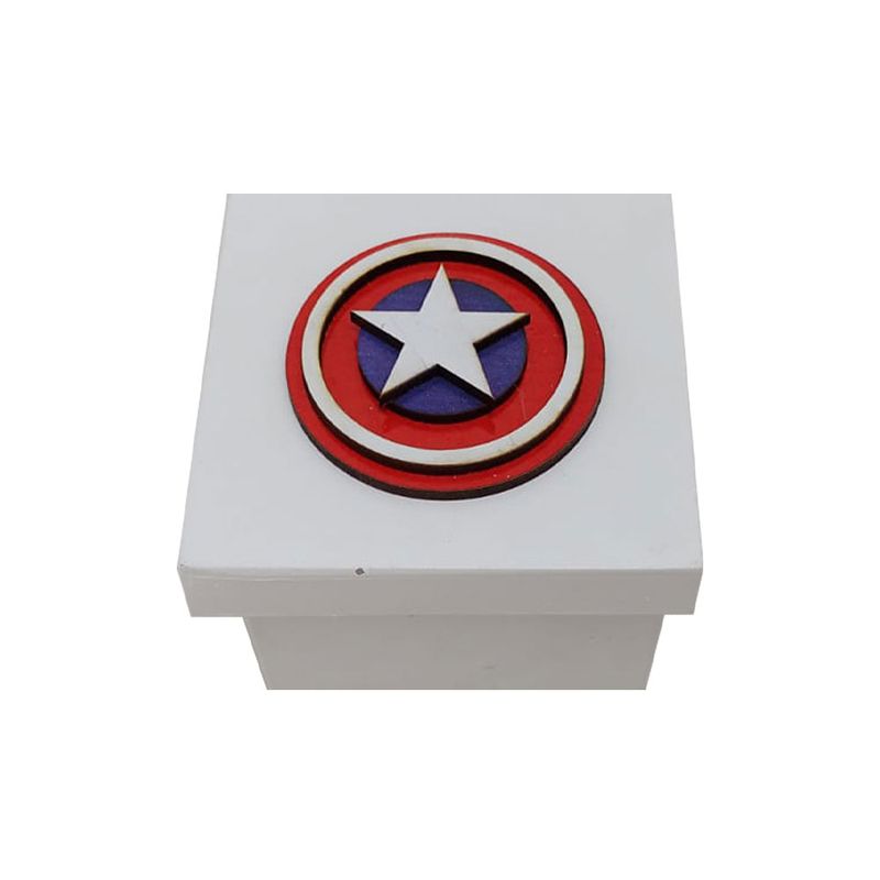 Caixa Tampa Sapato com Aplique Ca 8x8x6 Mdf Madeira Branca BRANCO