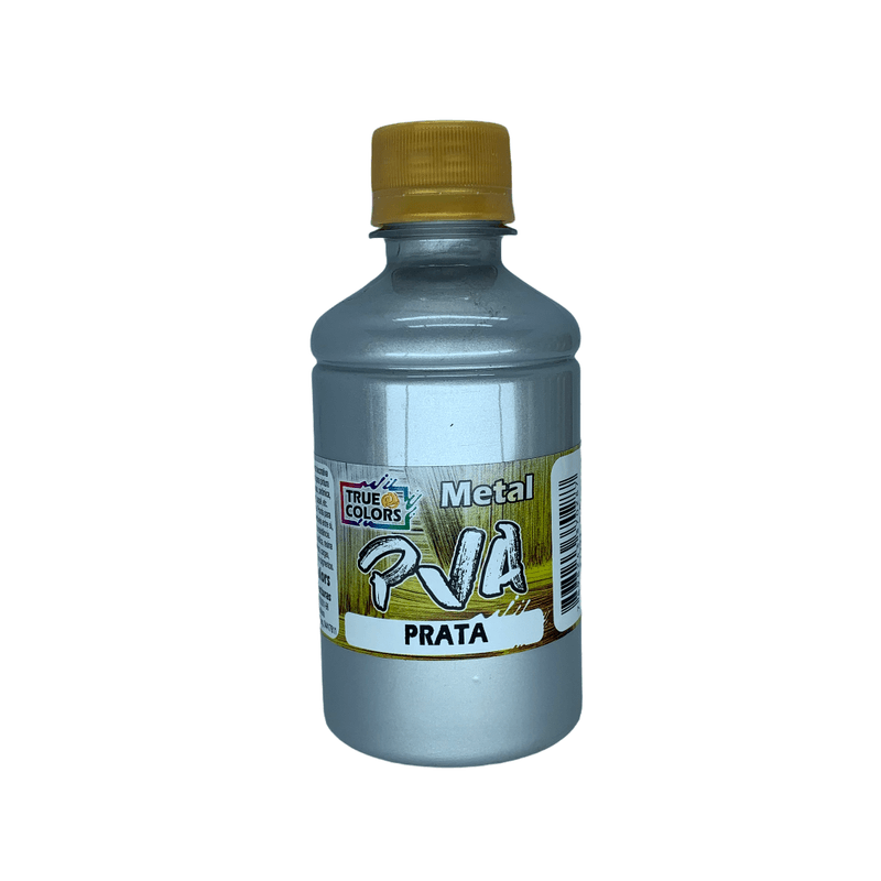 Tinta Pva Metal 250ml Artesanato True Colors PRATA