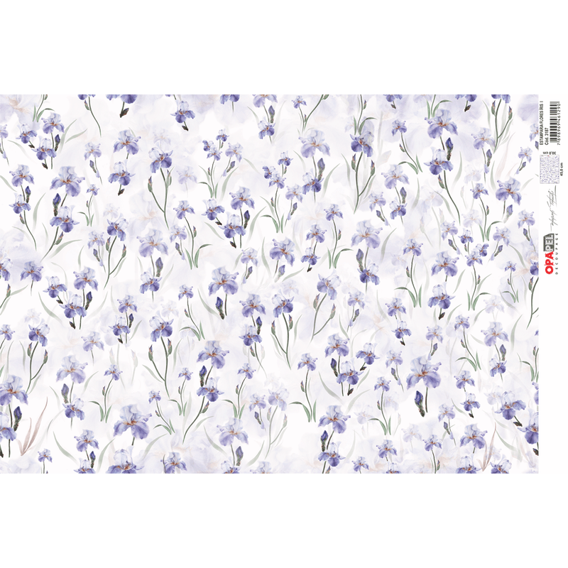 Papel Decoupage Opapel 30x45cm 3187 Estamparia Flores Iris I Opa