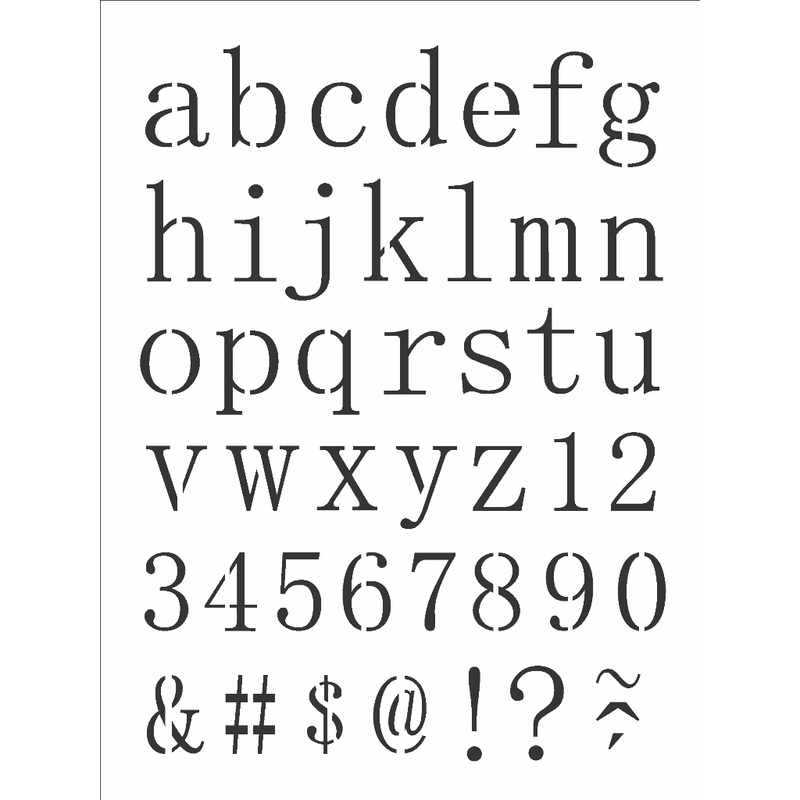 Stencil Simples Alfabeto Reto Minúsculo 2496 15x20 Opa