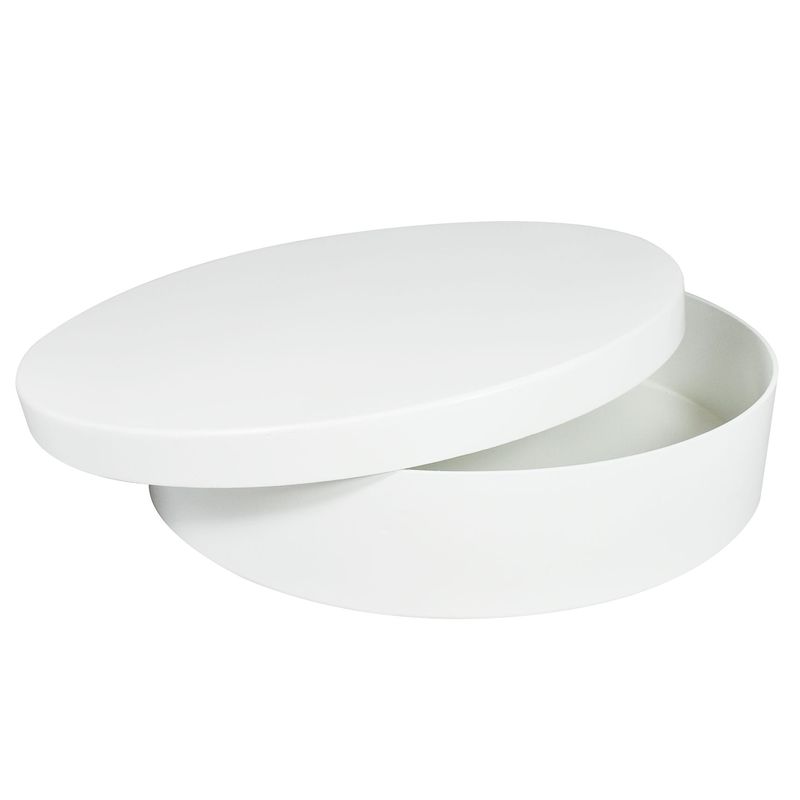 Caixa Redonda Tampa Sapato 37x15 Mdf Madeira Pintado BRANCO