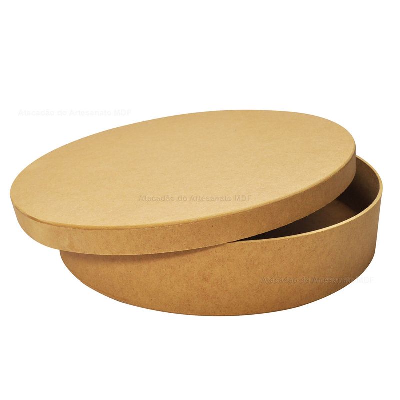 Caixa Redonda Tampa Sapato 37x12 Mdf Madeira