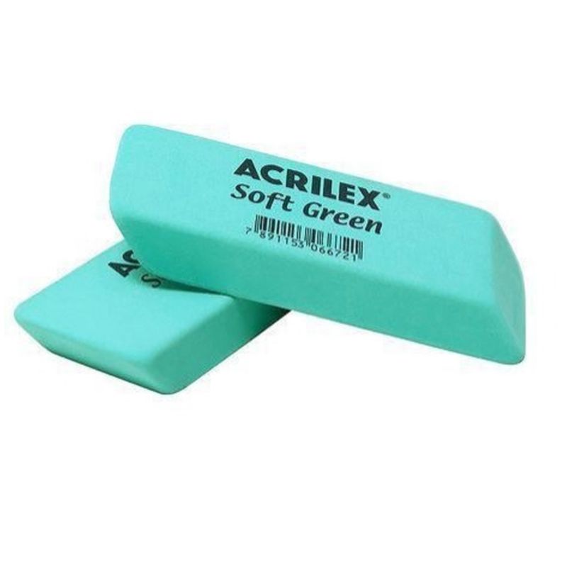 Kit 5 Borracha Soft Green Verde Acrilex