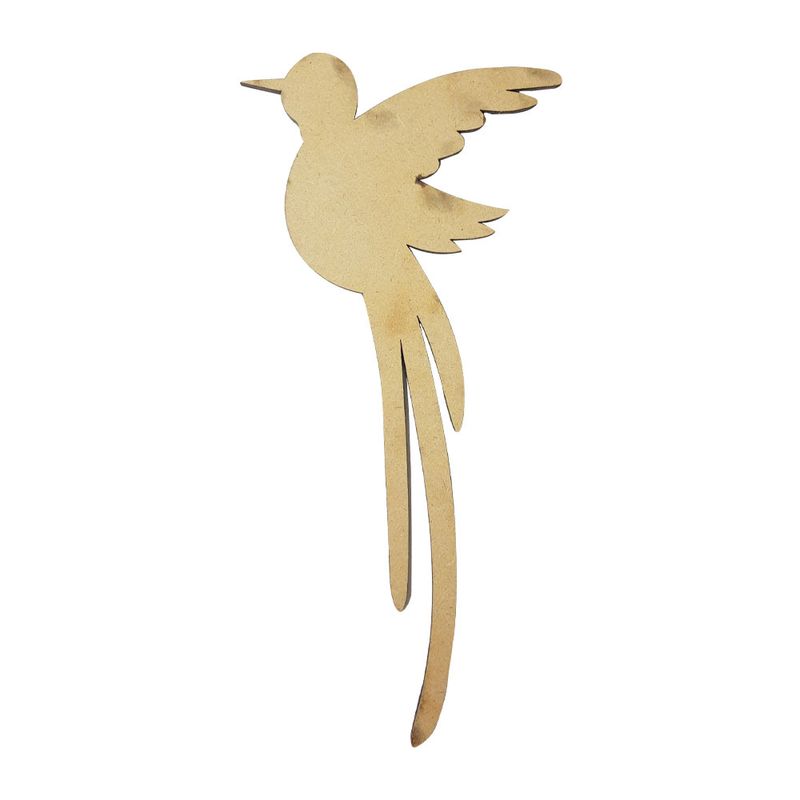 Aplique Passaro Beija-flor 6mm 23x11 Mdf Madeira