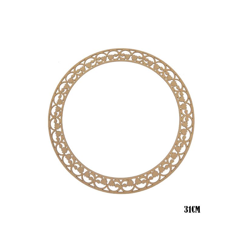 Guirlanda Arabesco Decorativa Tam M 31x31 Mdf Madeira