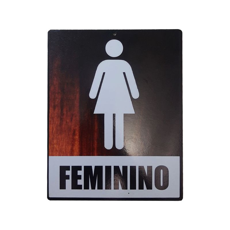 Placa Banheiro Feminino 21,5x17 Mdf Madeira