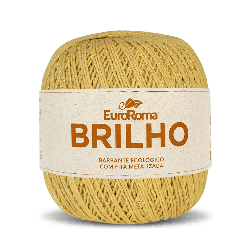 Barbante Brilho Ouro 400g N°6 4/6 Fios 406m Euroroma MOSTARDA