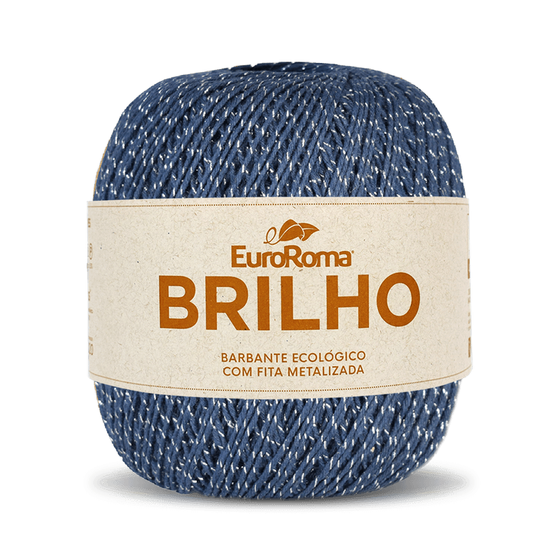 Barbante Brilho Prata 400g N°6 4/6 Fios 406m Euroroma AZUL MARINHO