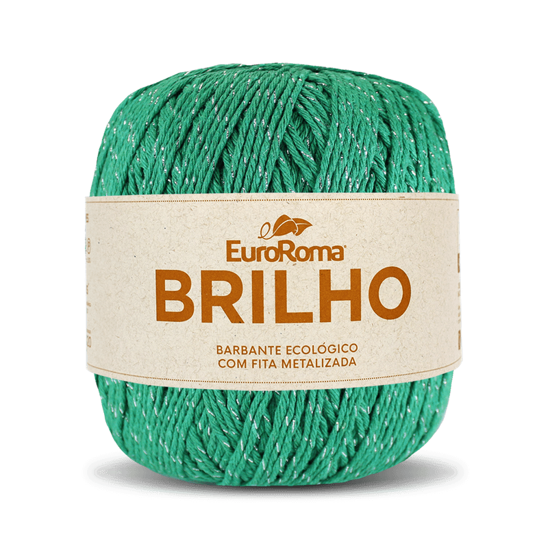 Barbante Brilho Prata 400g N°6 4/6 Fios 406m Euroroma VERDE BANDEIRA