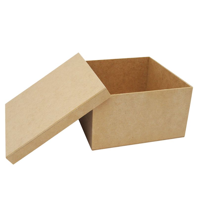 Caixa Quadrada Tampa Sapato 21x21x21 Mdf Madeira