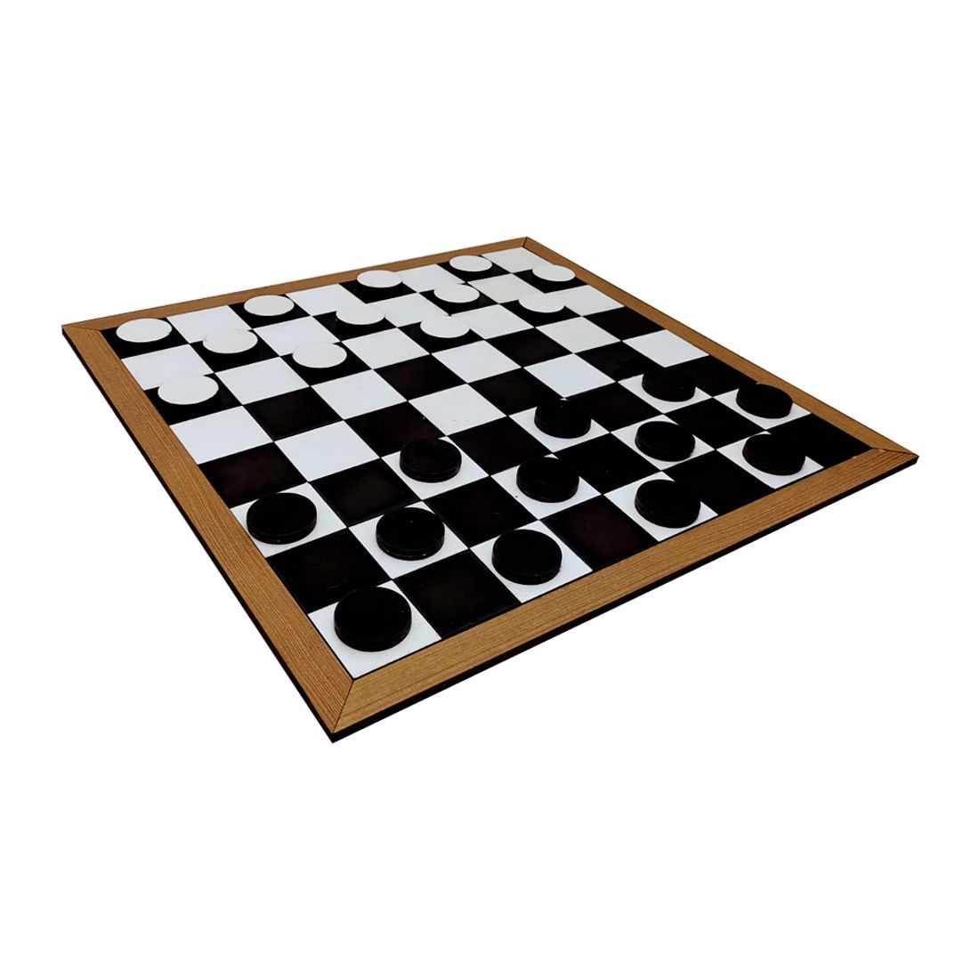 Jogo de dama com tabuleiro de madeira mdf + 24 peças - COLUNA