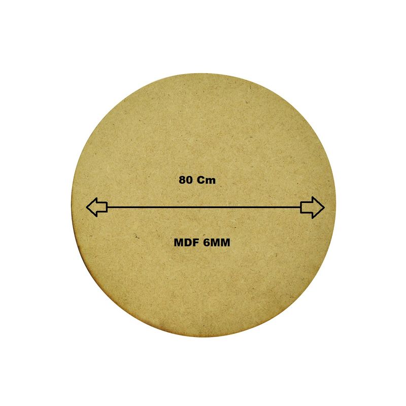 Chapa Lisa Redonda Pintura Decoração Reforçada 80cm Mdf 6mm Madeira