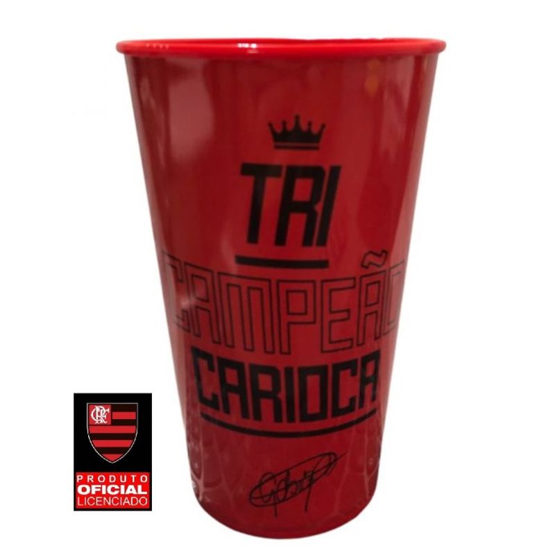 Copo Plastico Gabigol Tri Carioca Oficial 550ml Flamengo