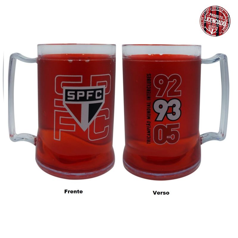 Caneca Oficial e Licenciada com Gel Congelante Vermelho Tri Mundial São Paulo