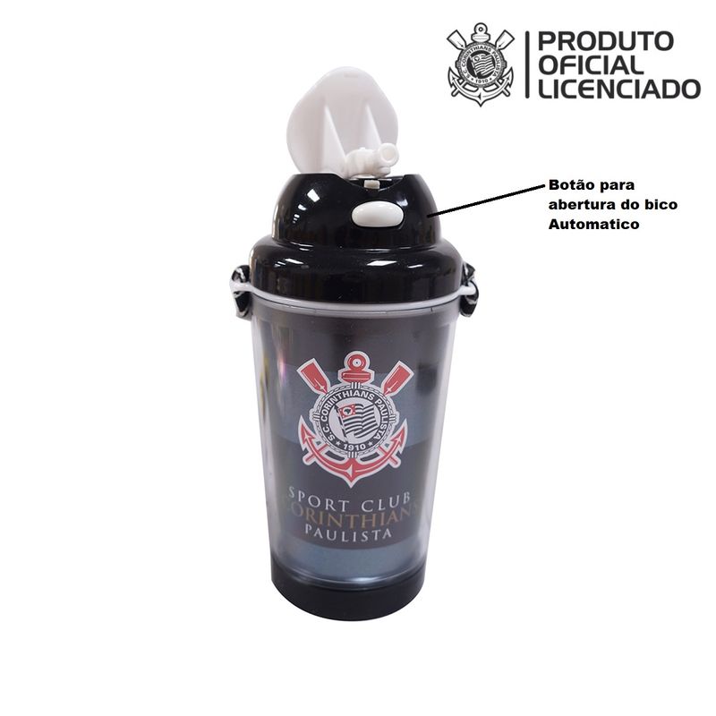 Garrafa Infantil com Alça 350ml 45819-1 Oficial Licenciado Corinthians