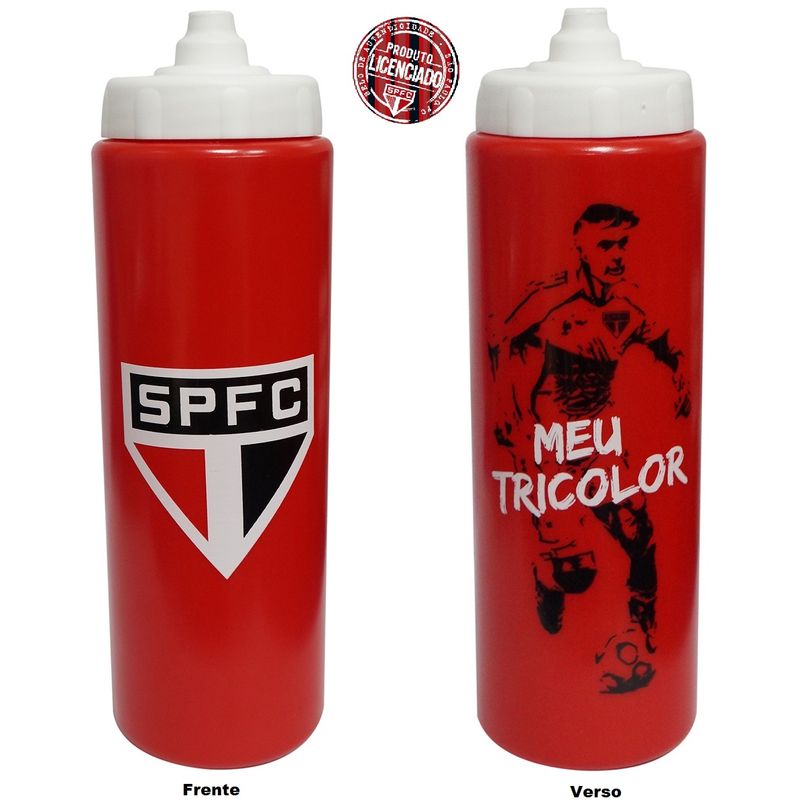 Squeeze Plástico Automático 800ml Oficial Licenciado São Paulo