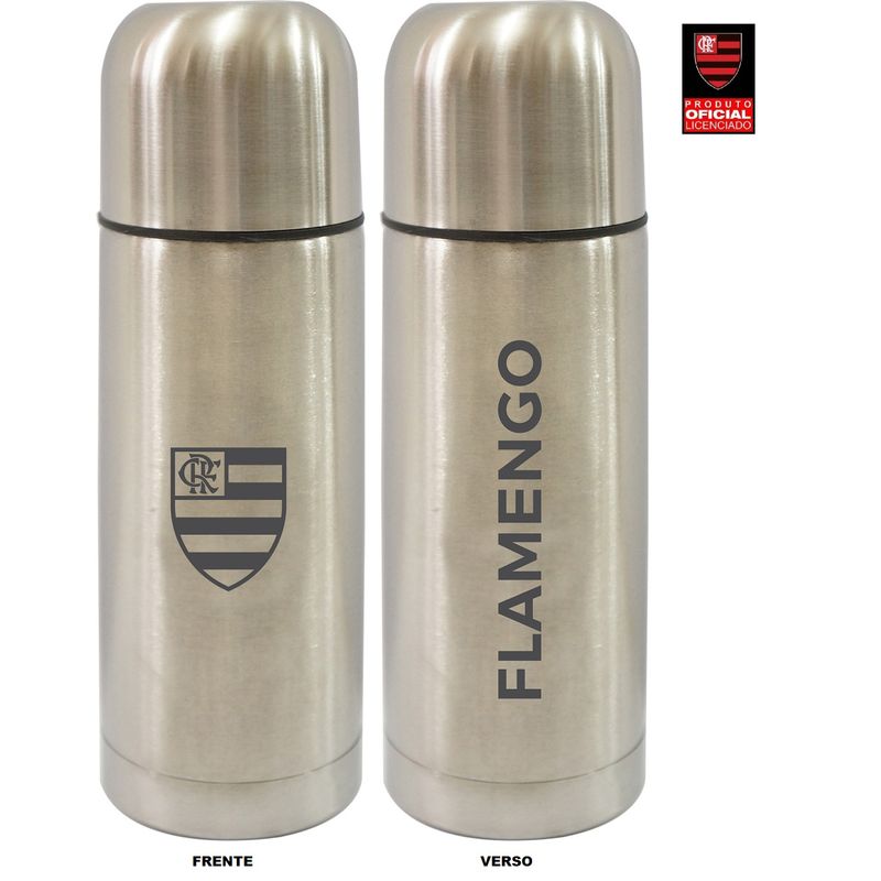 Garrafa Térmica Inox 350ml Oficial Escudo Flamengo