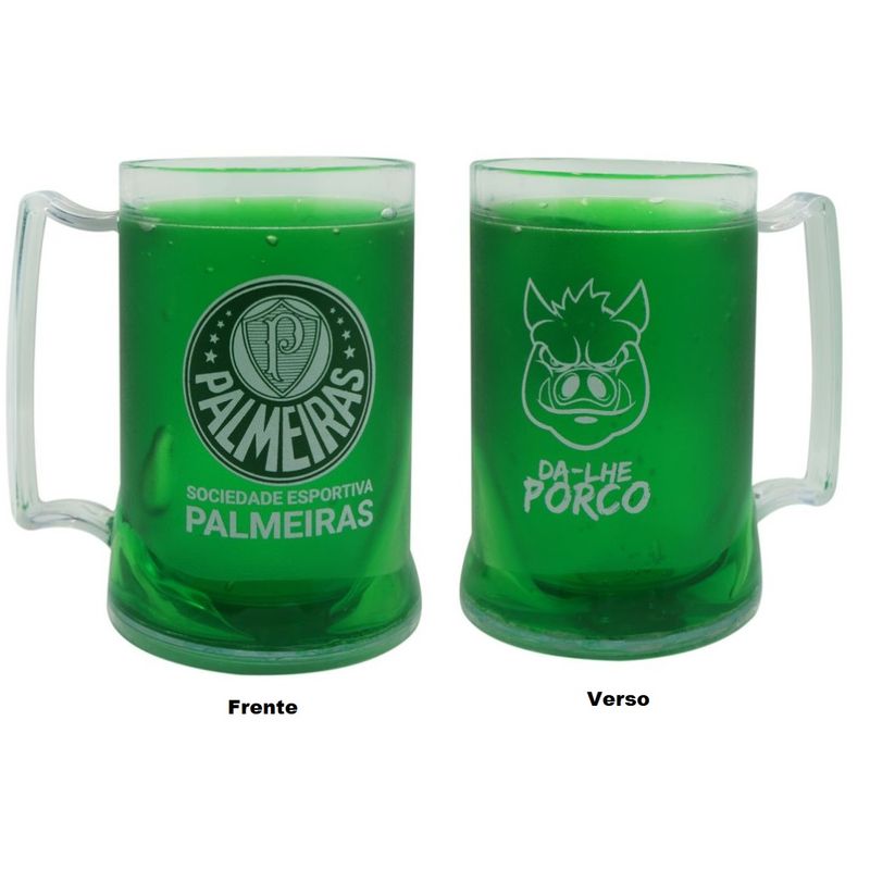 Caneca Oficial e Licenciada com Gel Congelante Verde Da-lhe Porco Palmeiras