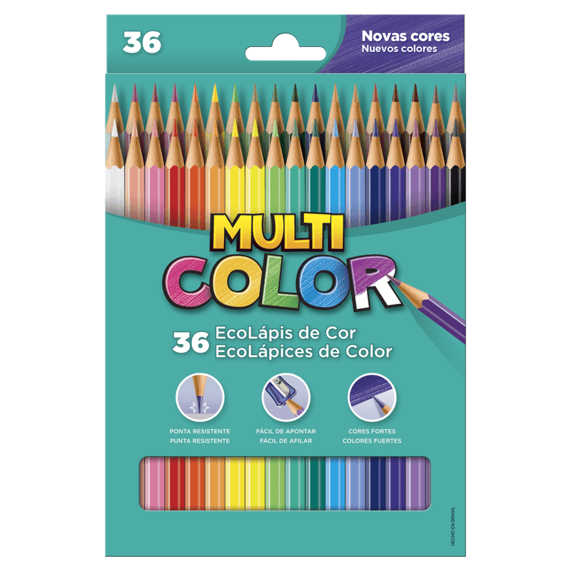 Lápis de Cor Multicolor Super 36 Cores Ecolápis Faber Castell