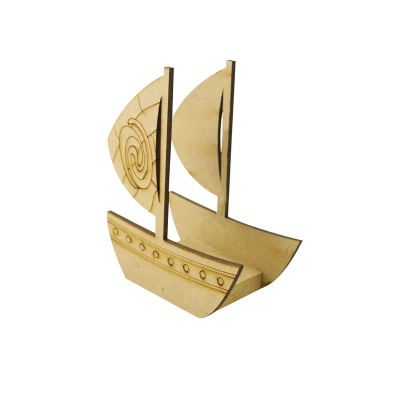 Kit 10 Porta Guardanapo Barco Festa Decoração Enfeite 4,5x8,8x11 Mdf Madeira